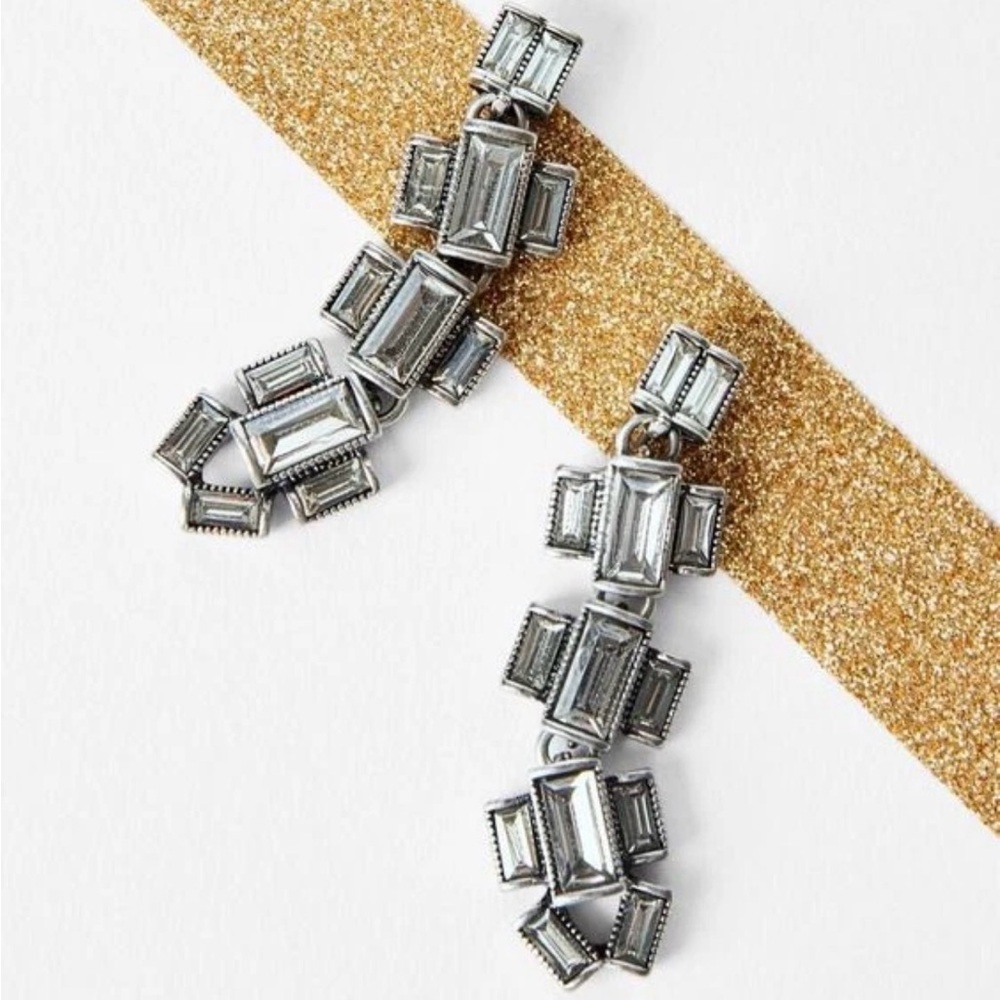 Stella & Dot Silver Statement Earrings